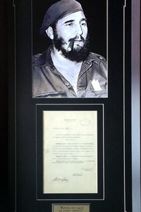Панно с подлинным автографом Ф. Кастро