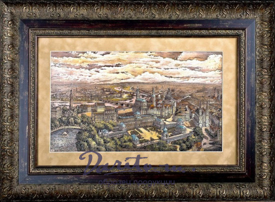 Гравюра на металле «Панорама Дрездена»