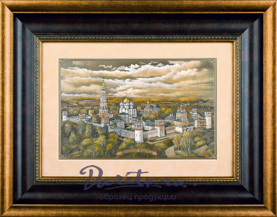 Гравюра на металле «Панорама Новодевичьего монастыря, Москва»