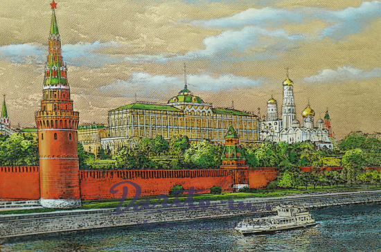 Гравюра на металле «Вид на набережную Кремля»