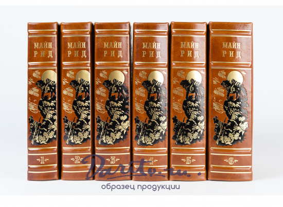 Собрание сочинений Майна Рида в шести томах в кожаном переплете с тиснением