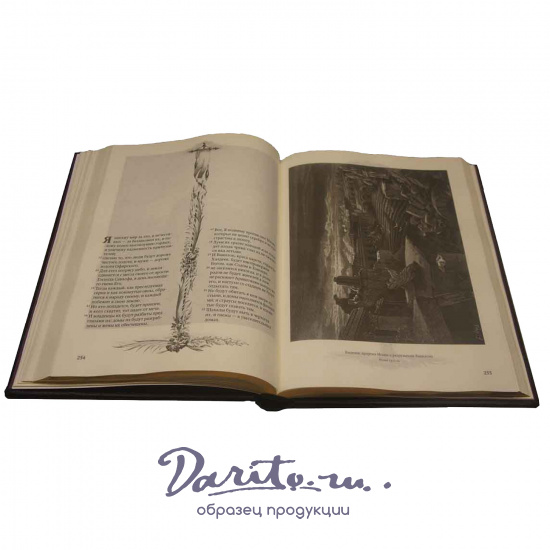 Библия в гравюрах Гюстава Доре в кожаном переплете с металлической накладкой